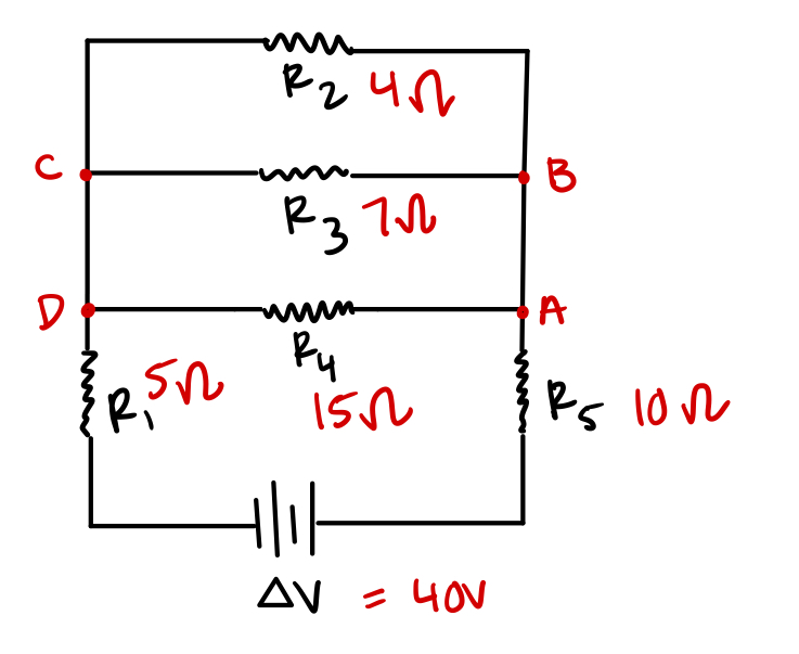 Given the value of each resistor, find the value
