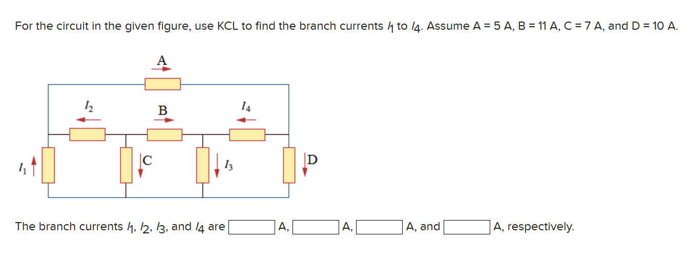 For the circuit in the given figure, use KCL to