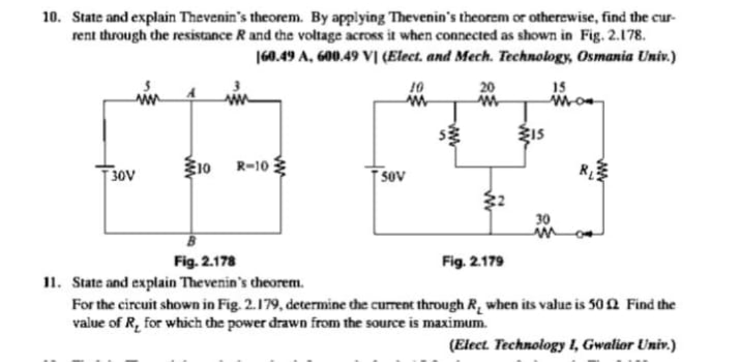 State and explain Thevenin's theorem. By applying