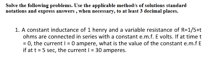Solve the following problems. Use the applicable