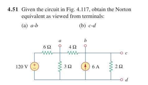 4 . 5 1 Given the circuit in Fig. 4 . 1 1 7 ,