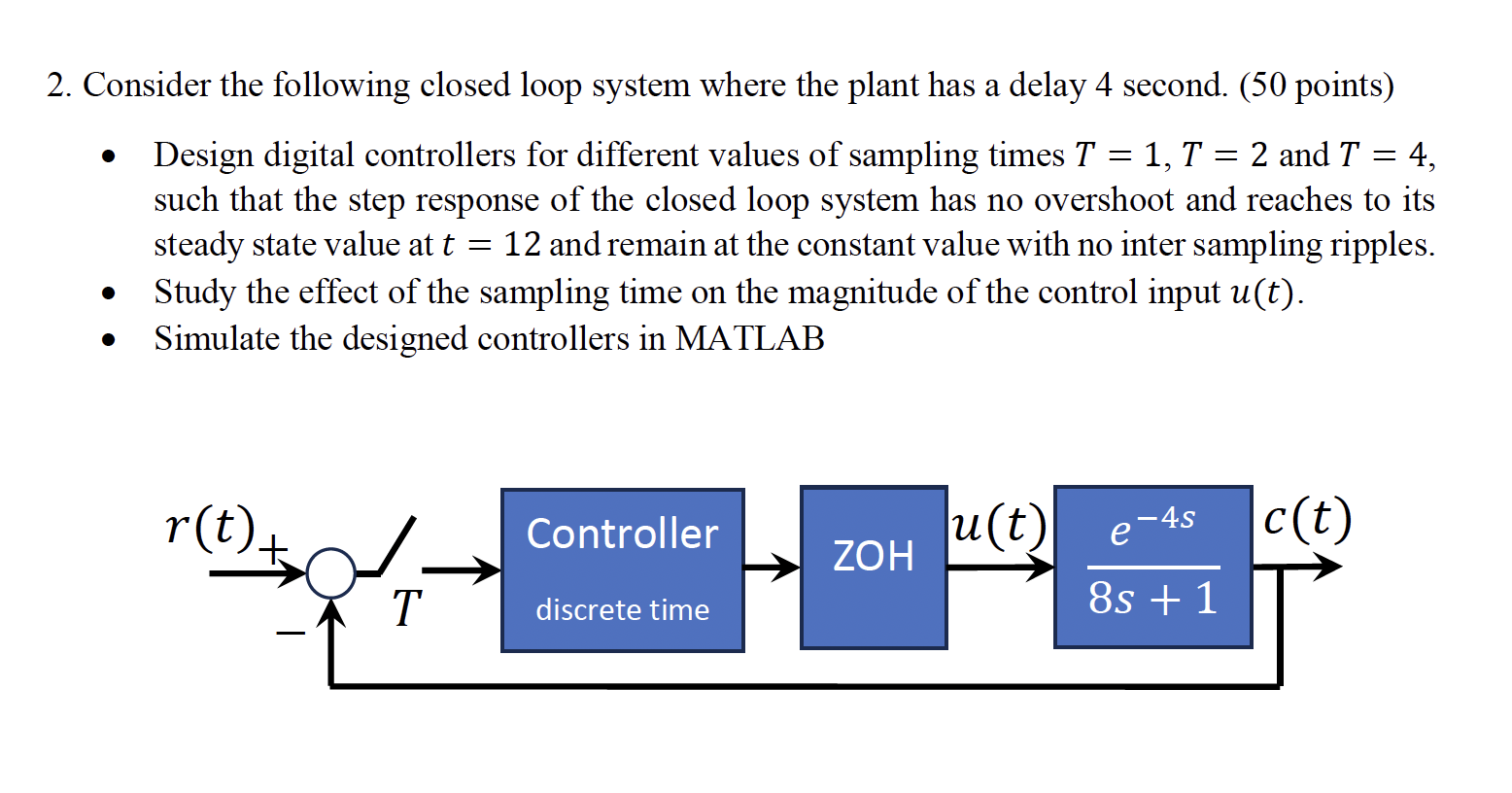 2 . Consider the following closed loop system