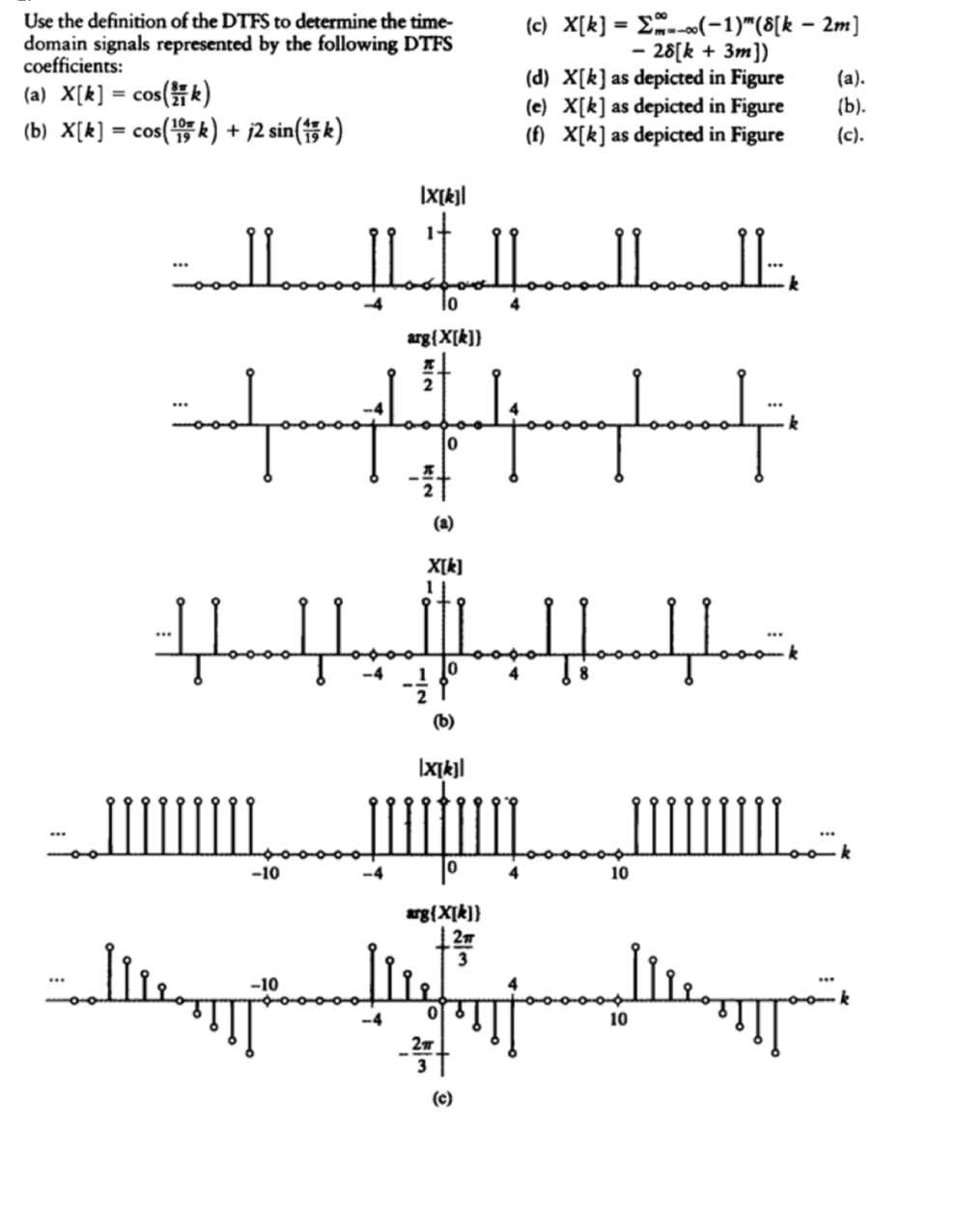 Use the definition of the DTFS to determine the