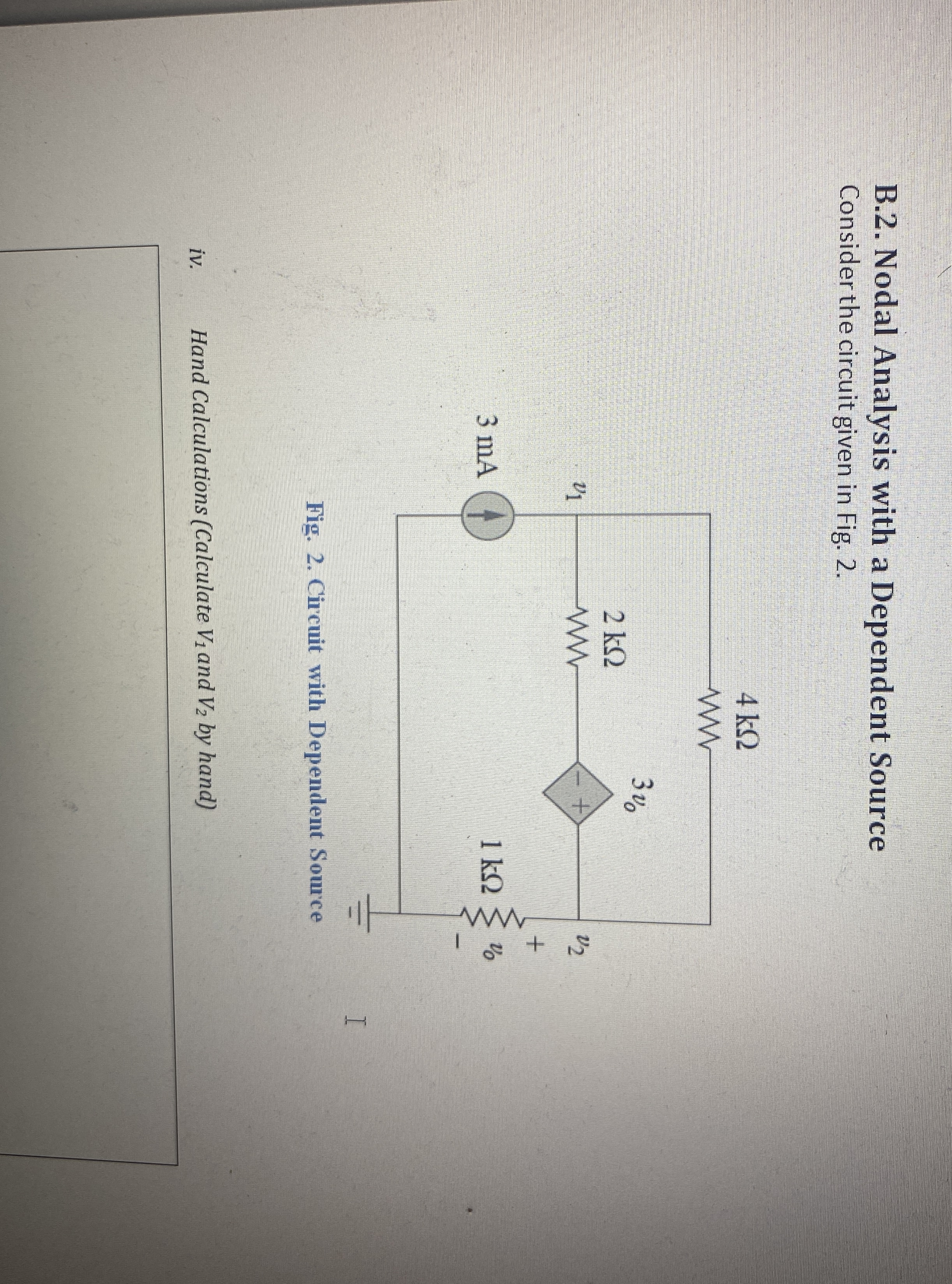 B . 2 . Nodal Analysis with a Dependent Source