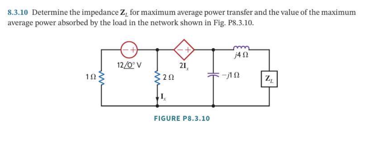8 . 3 . 1 0 Determine the impedance \ ( \ mathbf