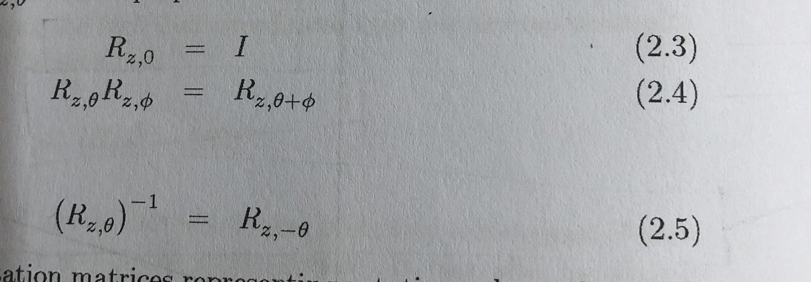 Verify Equations ( 2 . 3 ) - ( 2 . 5 ) . R z , 0