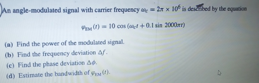 An angle - modalated signal with carrier