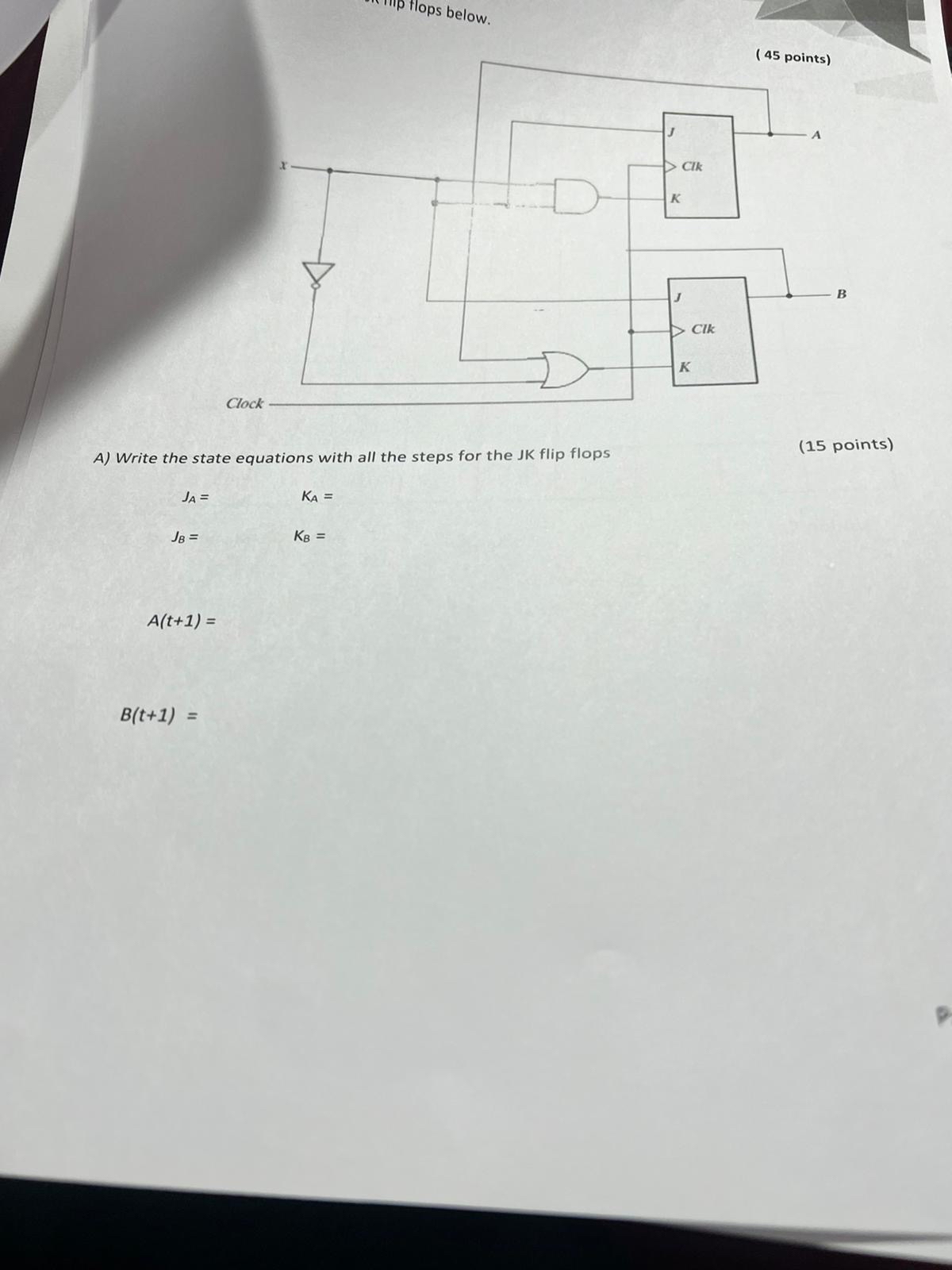 A ) Write the state equations with all the steps