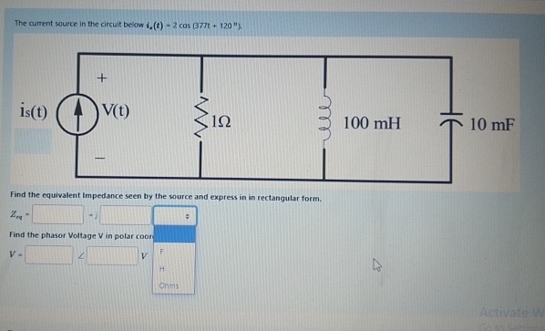 The current source in the circuit below i & ( t )