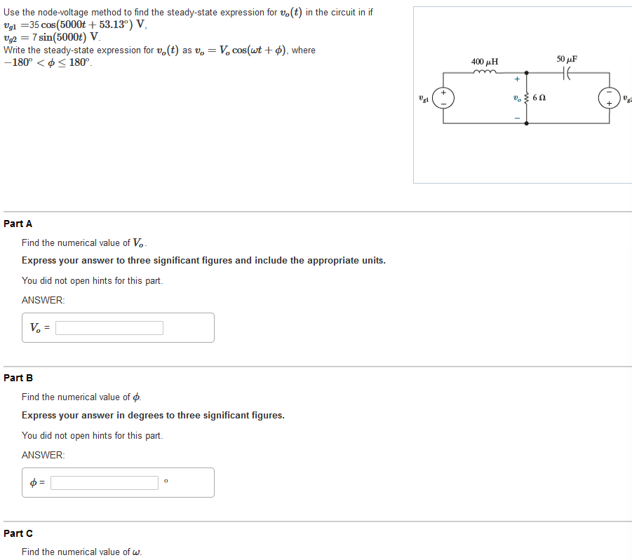 Use the node - voltage method to find the steady