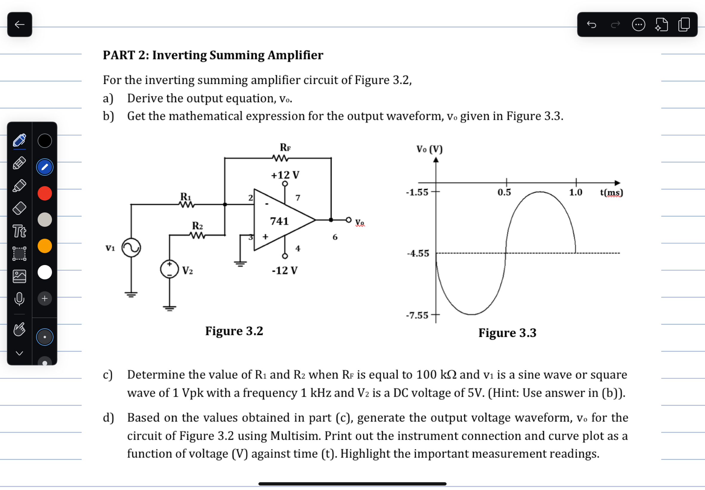 PART 2 : Inverting Summing Amplifier For the