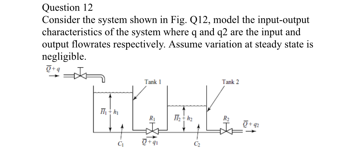 Question 1 2 Consider the system shown in Fig. Q