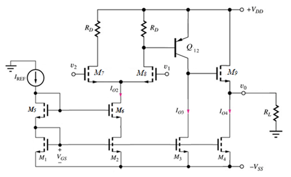 For a prototype OpAmp below ( differential