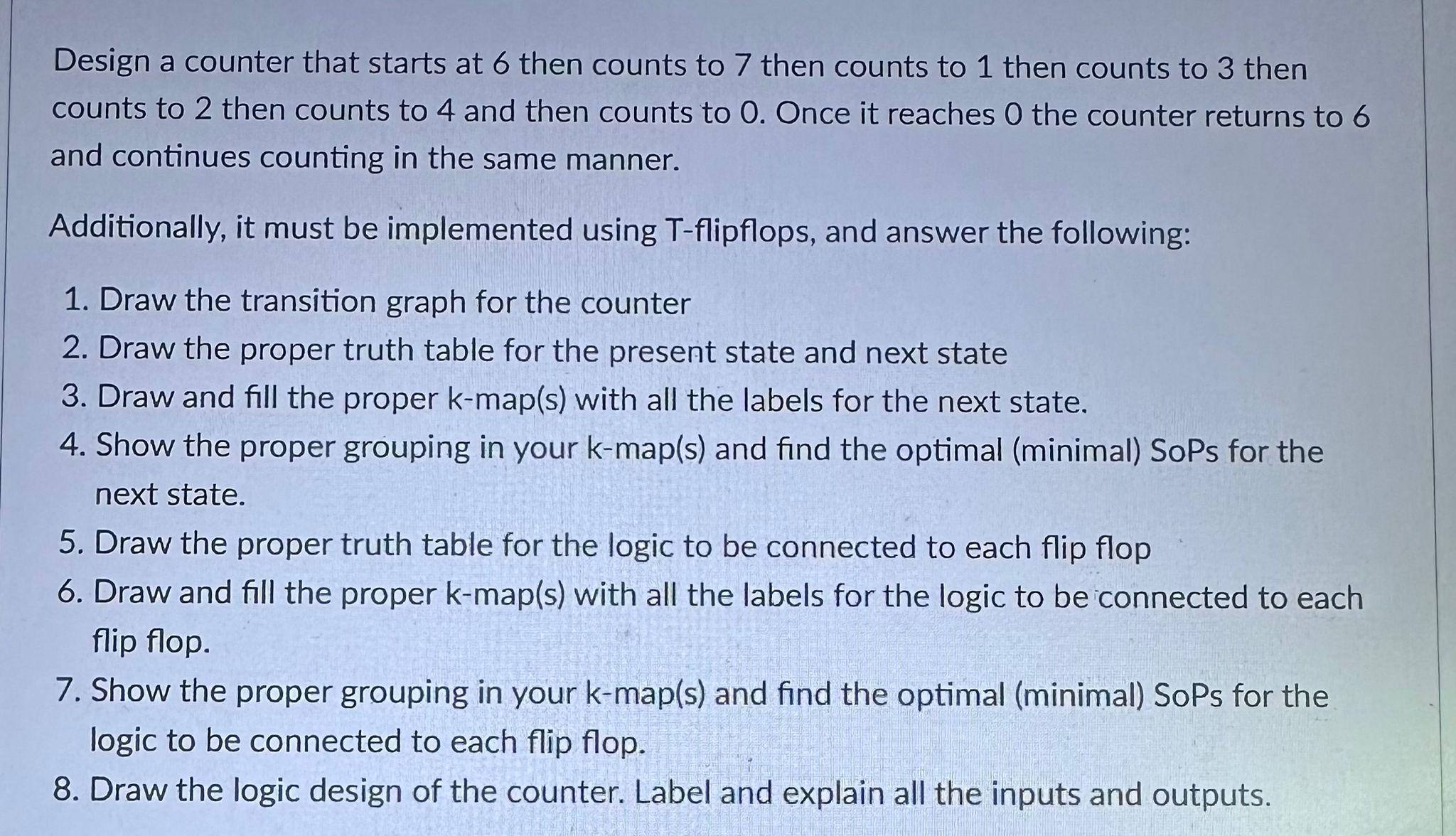 PLEASE DRAW THE ANSWER Design a counter that