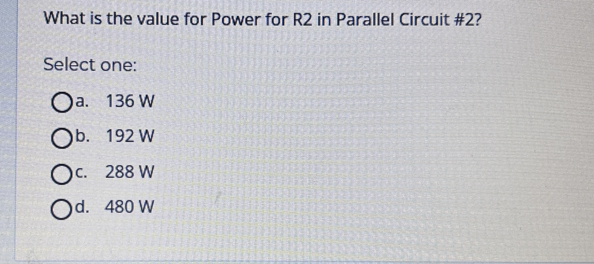 What is the value for Power for R 2 in Parallel
