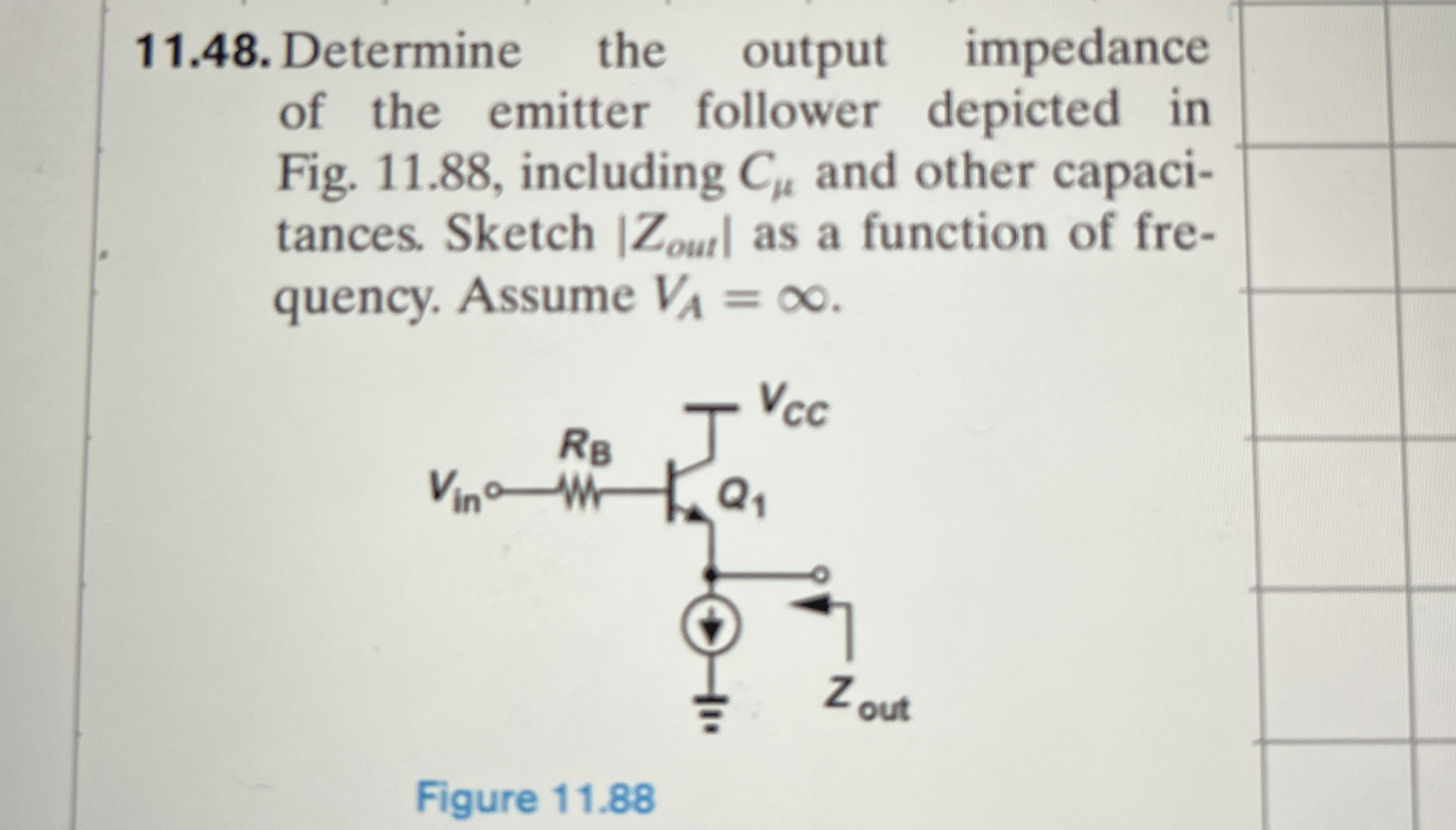 1 1 . 4 8 . Determine the output impedance of the