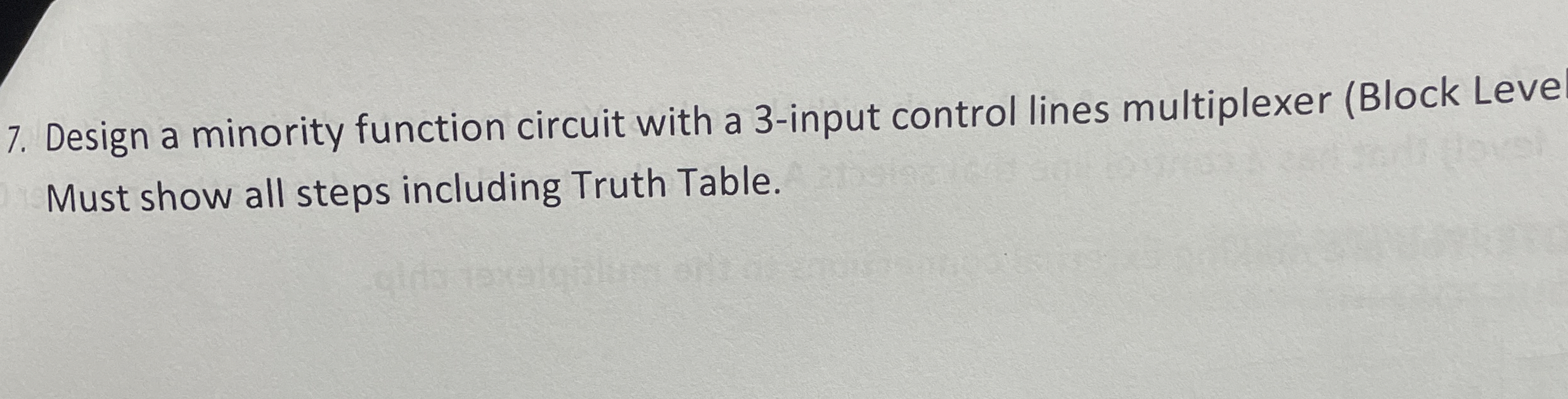 Design a minority function circuit with a 3 -