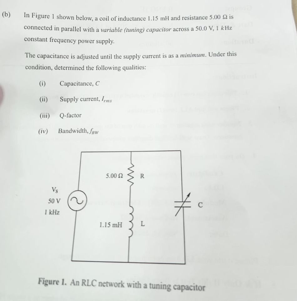 ( b ) In Figure 1 shown below, a coil of