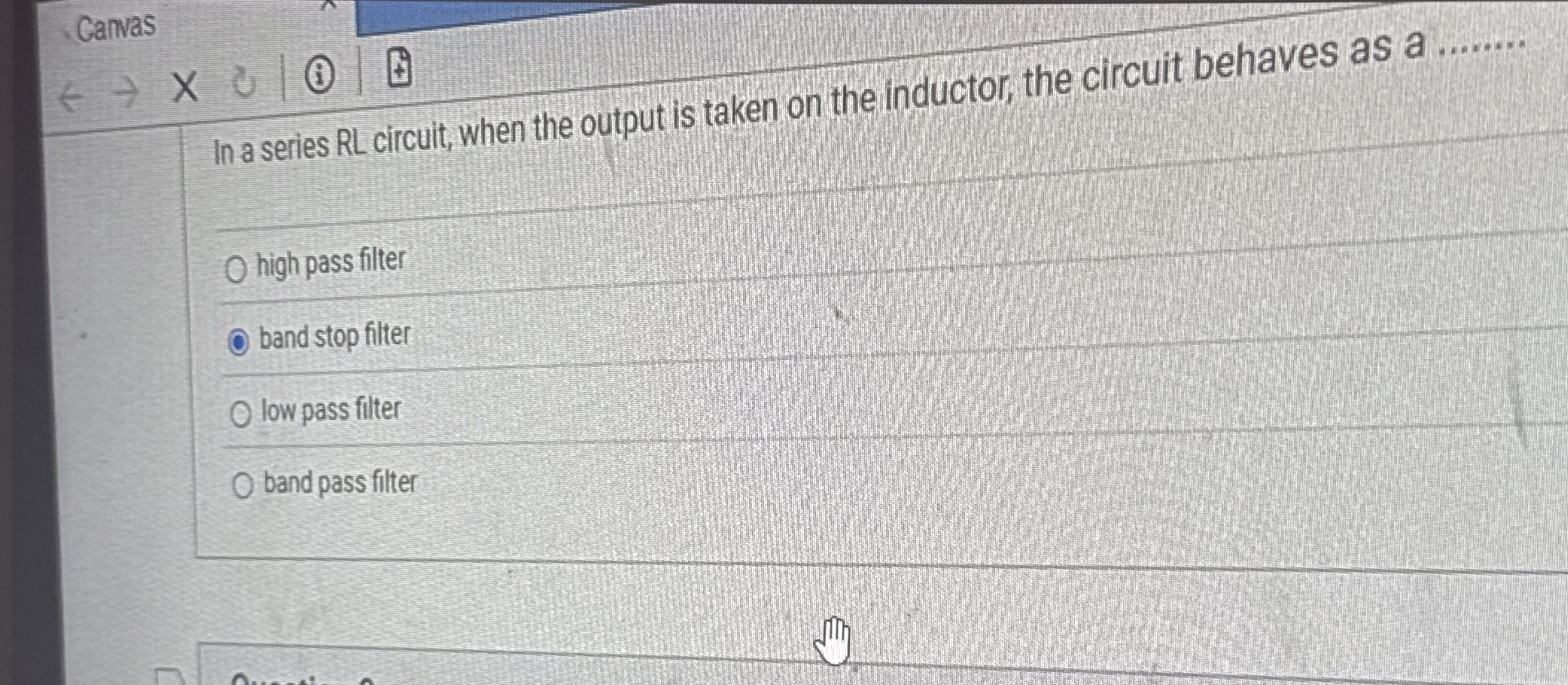 Cannas In a series RL circuit, when the output is