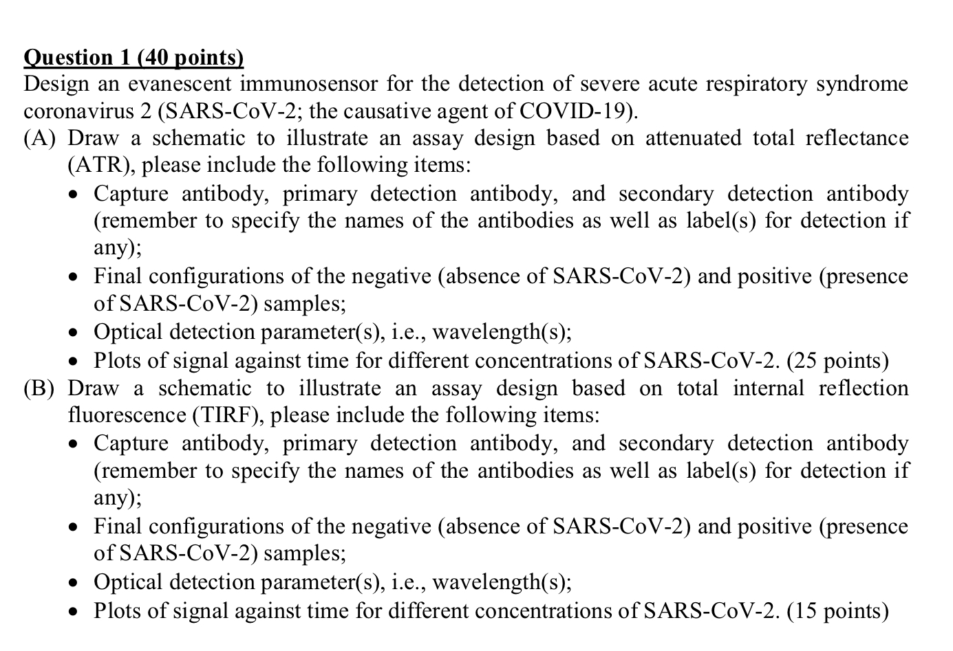 Question 1 ( 4 0 points ) Design an evanescent