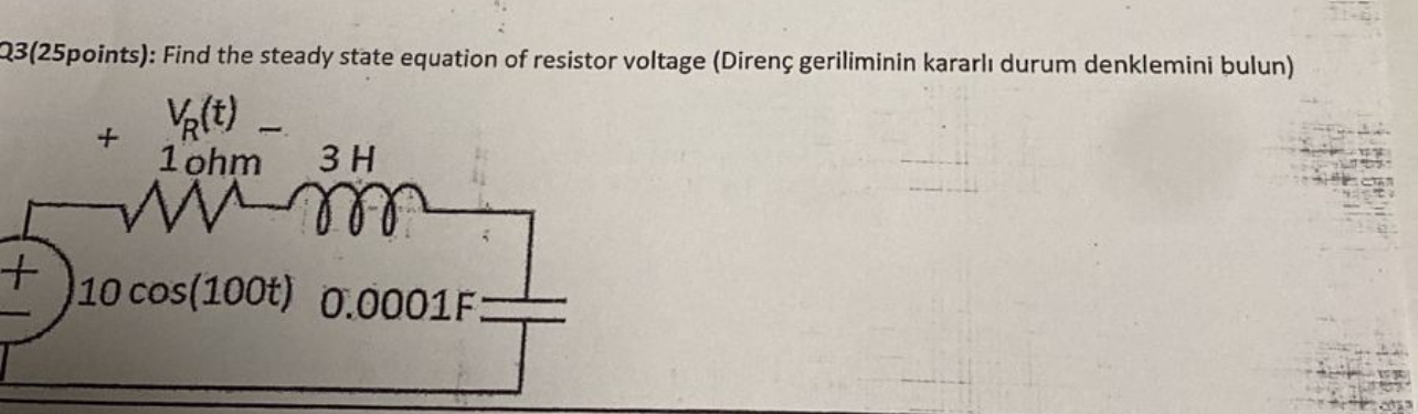 Q 3 ( 2 5 points ) : Find the steady state
