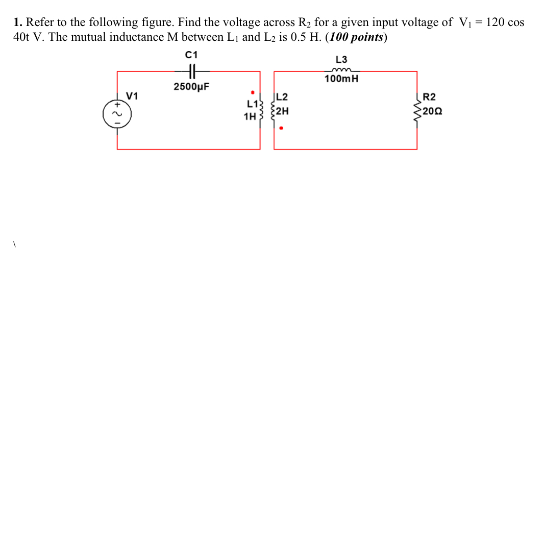 Refer to the following figure. Find the voltage
