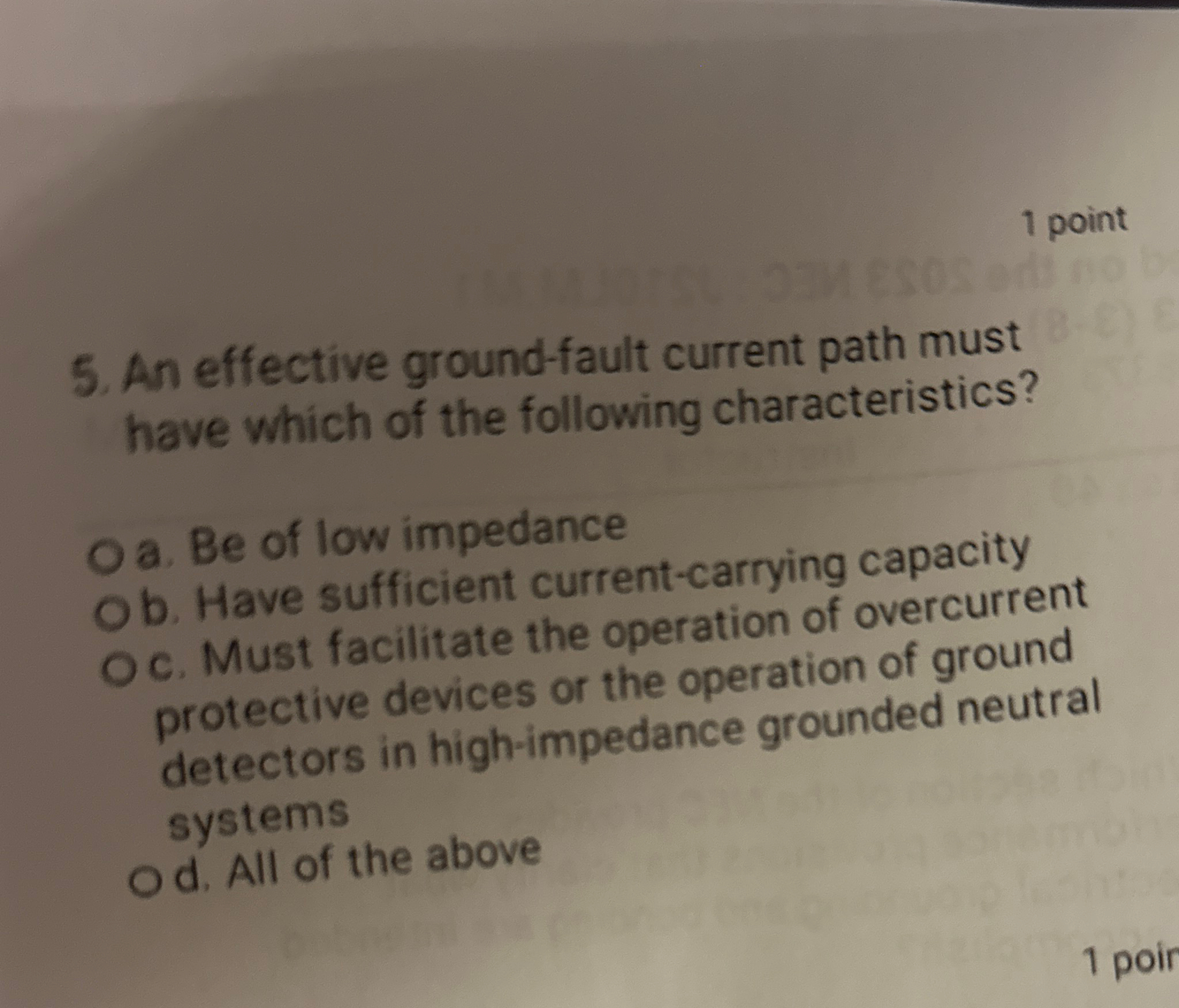 1 point 5 . An effective ground - fault current