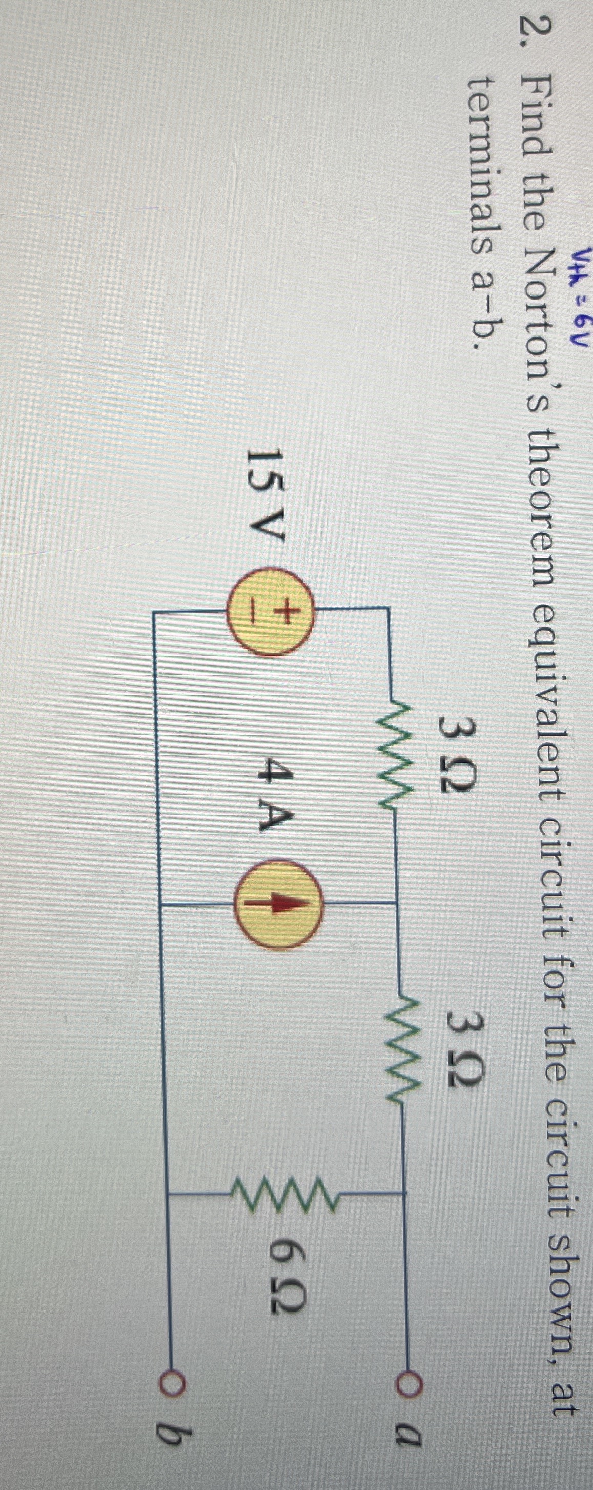 Find the Norton's theorem equivalent circuit for