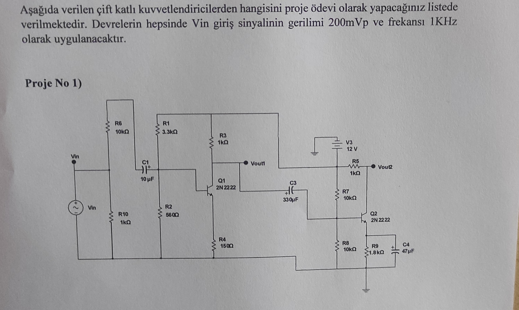 A a da verilen ift katl kuvvetlendiricilerden