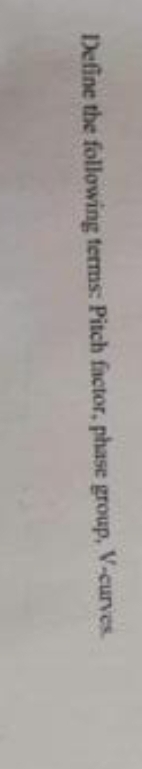 Define the following terms: Pitch factor, phase
