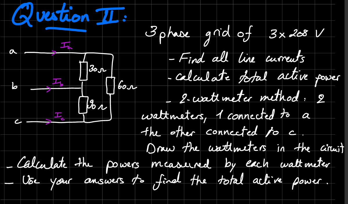 Question II: 3 phase grid of \ ( 3 \ times 2 0 8