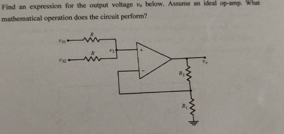 Find an expression for the output voltage v o