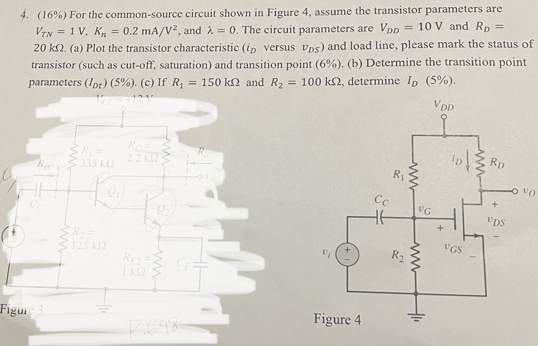 ( 1 6 % ) For the common - source circuit shown