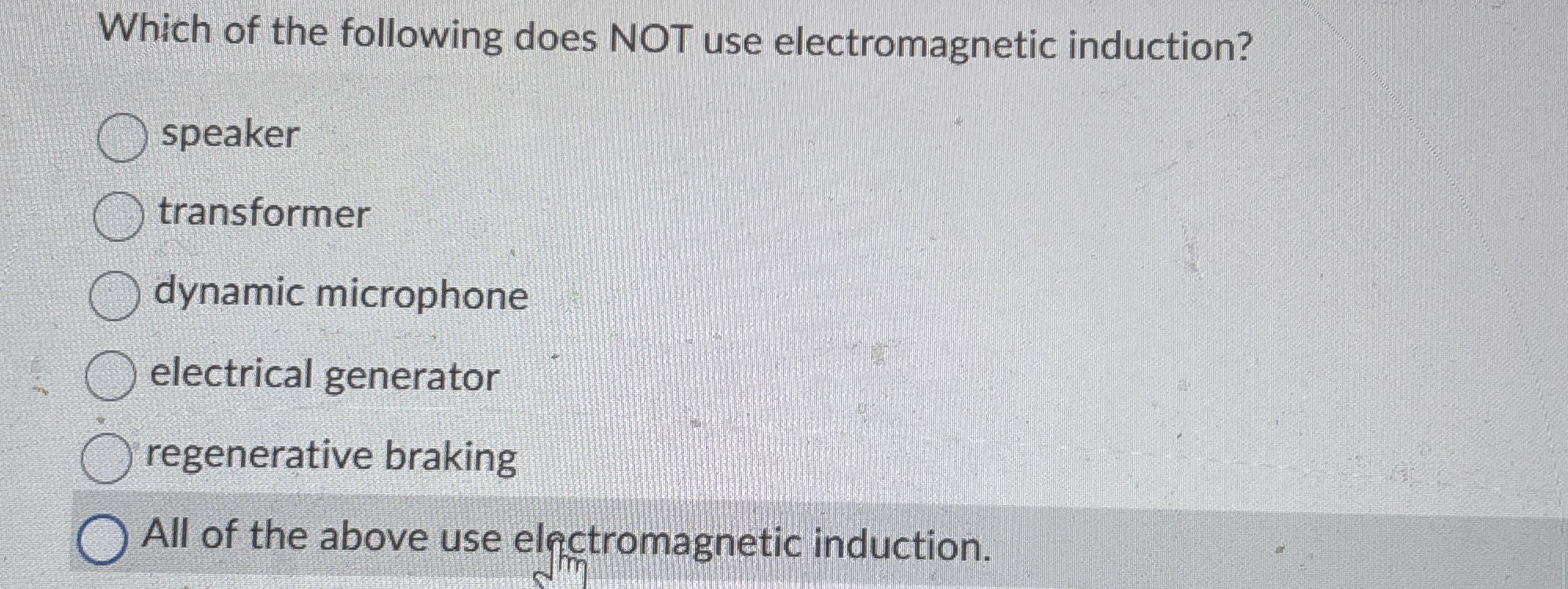 Which of the following does NOT use