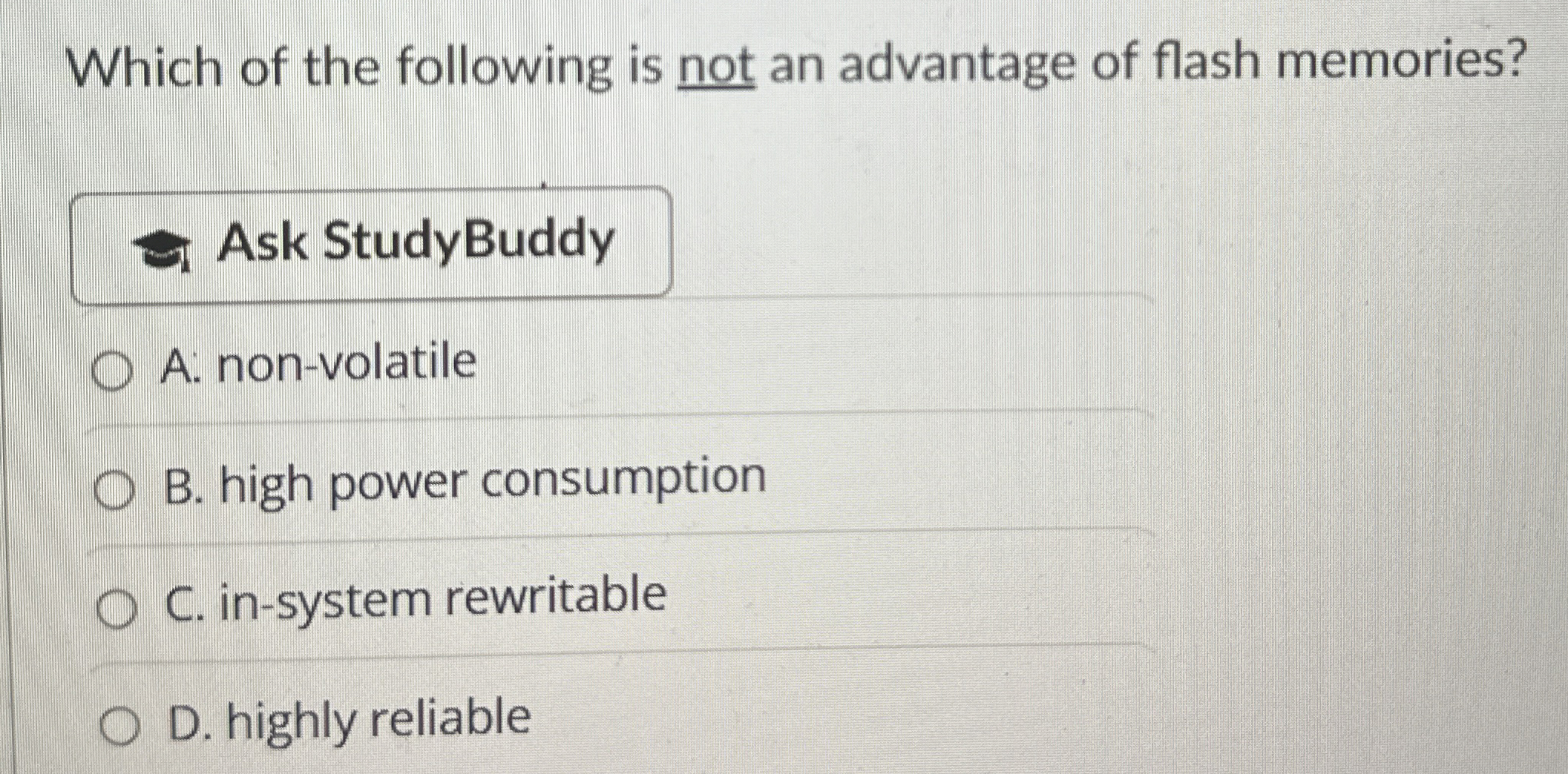 Which of the following is not an advantage of