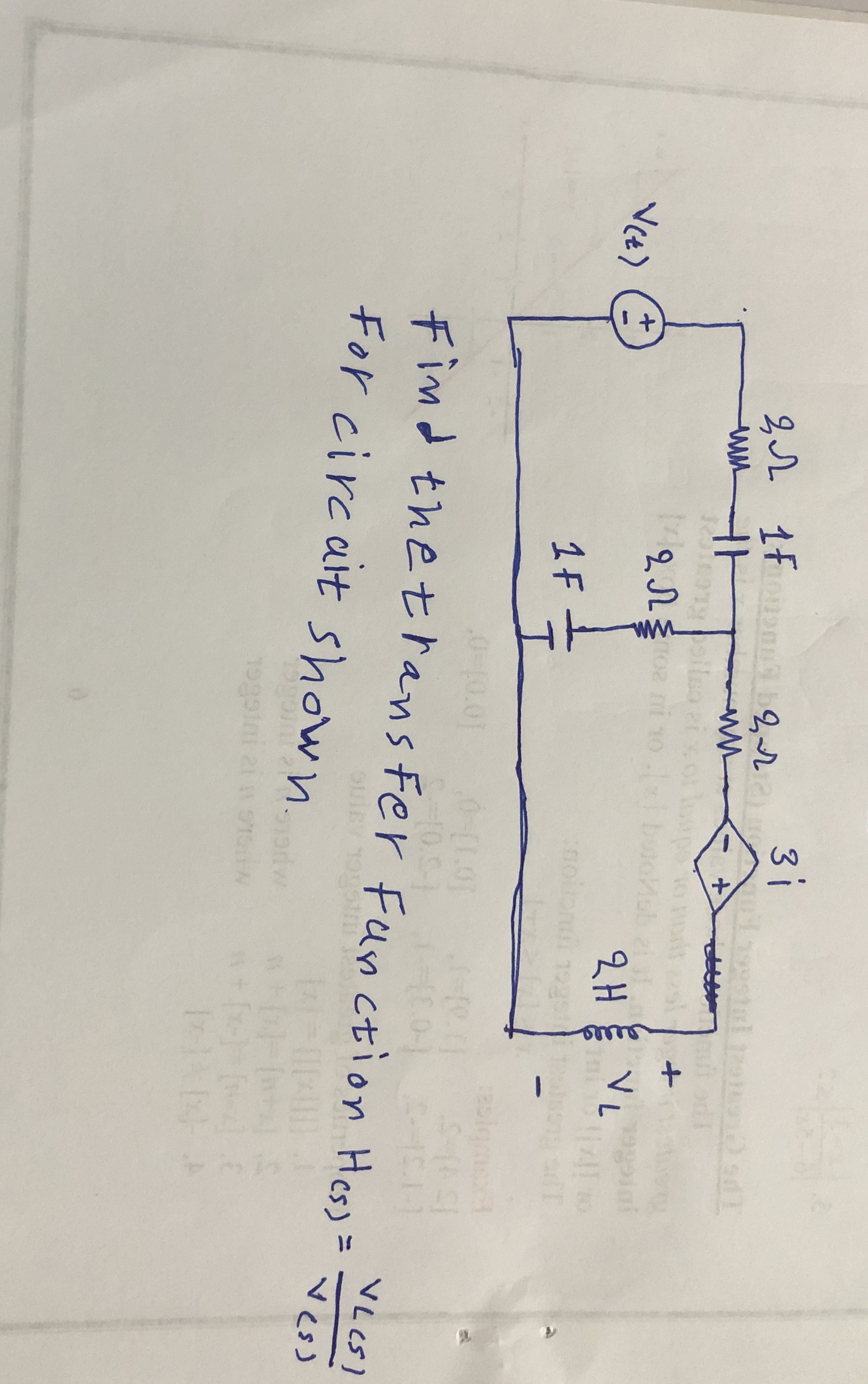Find thetransfer Function H ( s ) = V L ( s ) V (
