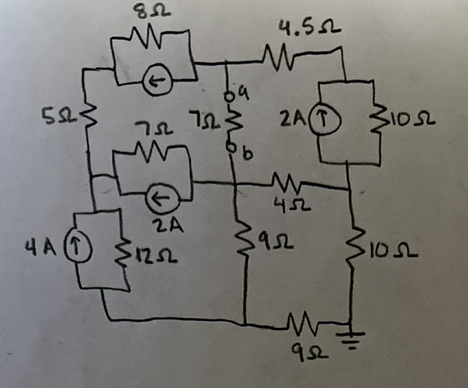 Solve using Nodal analysis. Show all calculations.