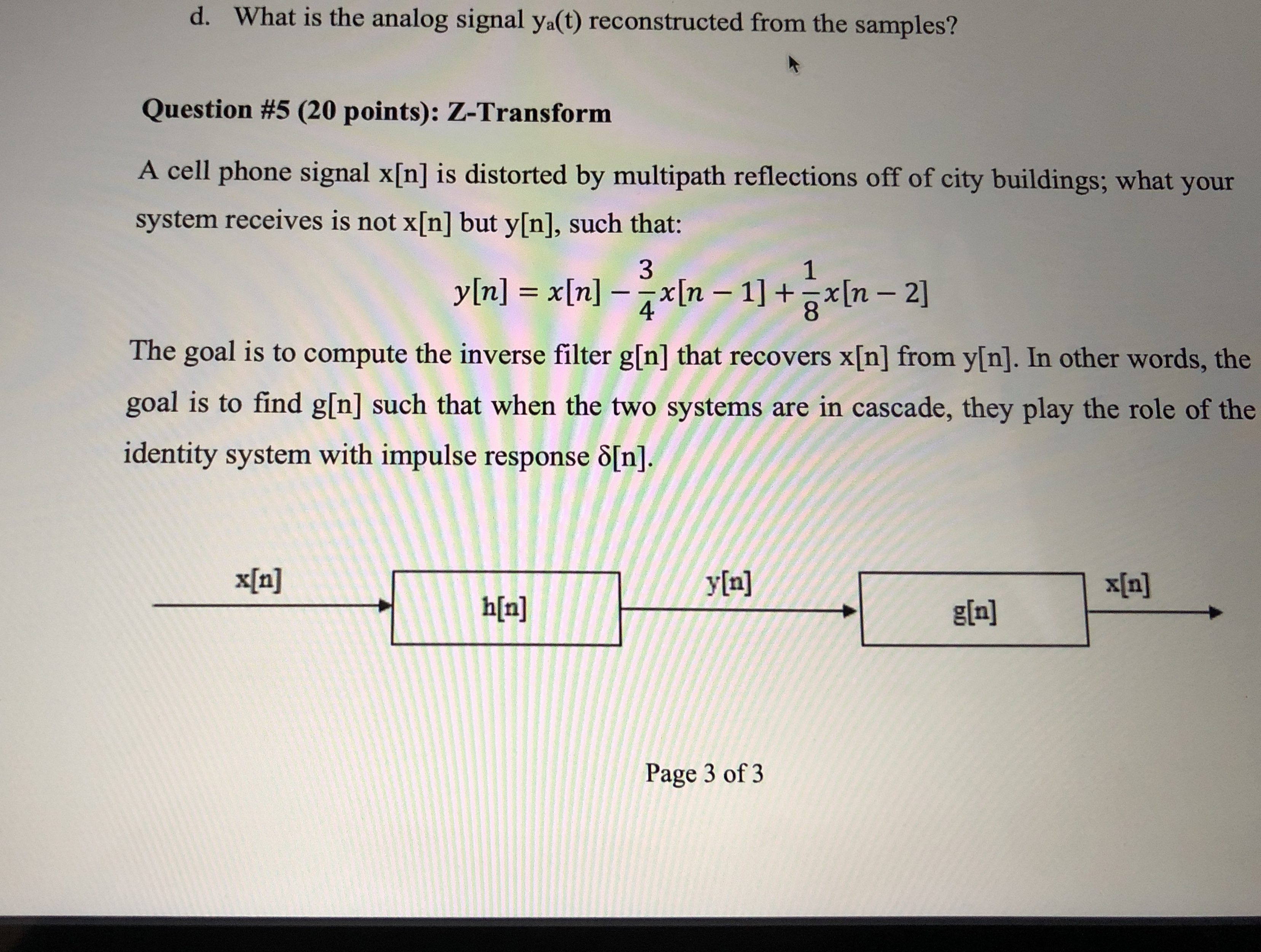 d . What is the analog signal y a ( t )