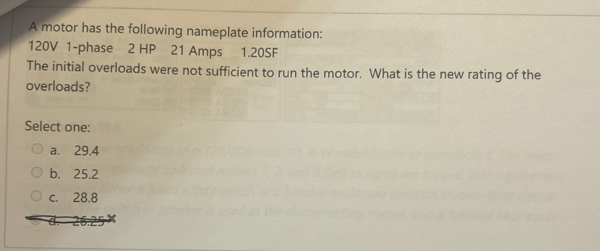 A motor has the following nameplate information: