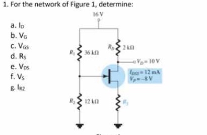 For the network of Figure 1 , determine: a . ID b