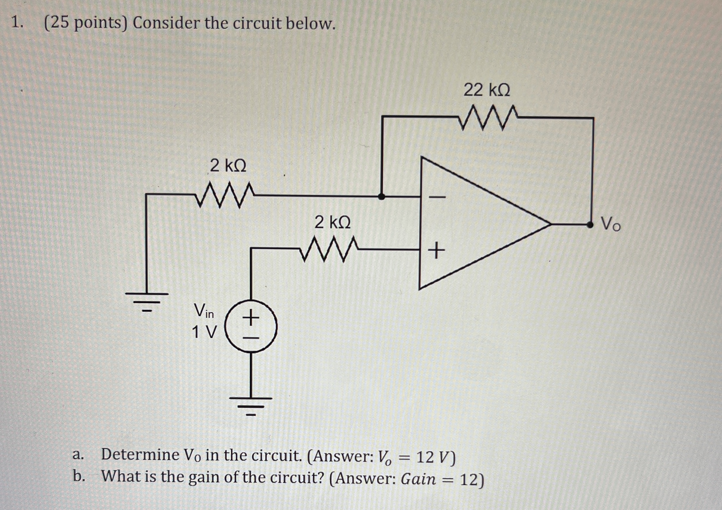 ( 2 5 points ) Consider the circuit below. a .