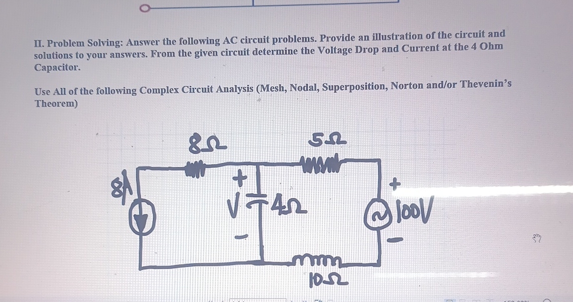 II . Problem Solving: Answer the following AC