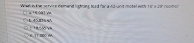 What is the service demand lighting load for a 4