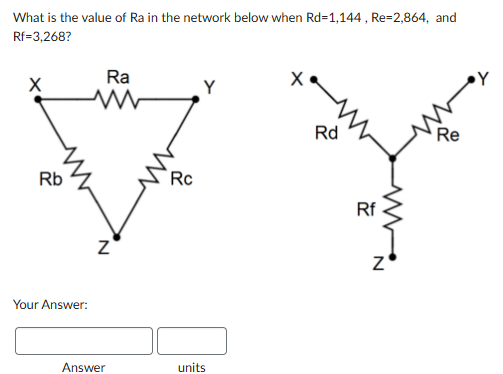 What is the value of Ra in the network below when