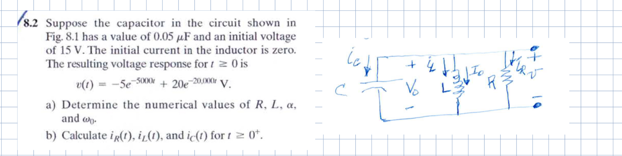 8 . 2 Suppose the capacitor in the circuit shown