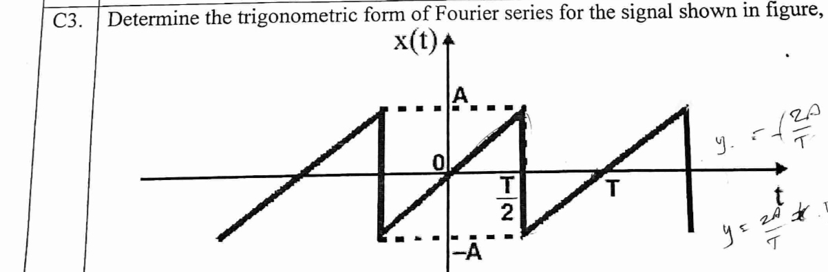 C 3 . Determine the trigonometric form of Fourier