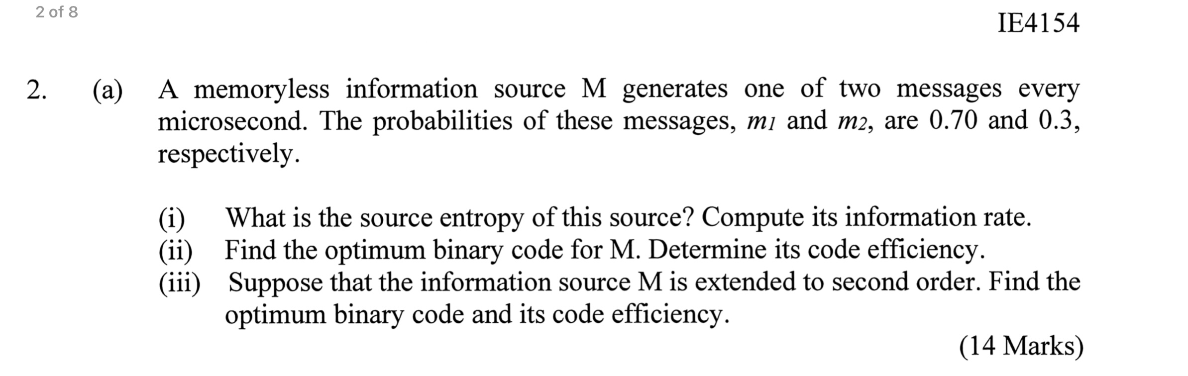 2 . ( a ) A memoryless information source \ ( M \