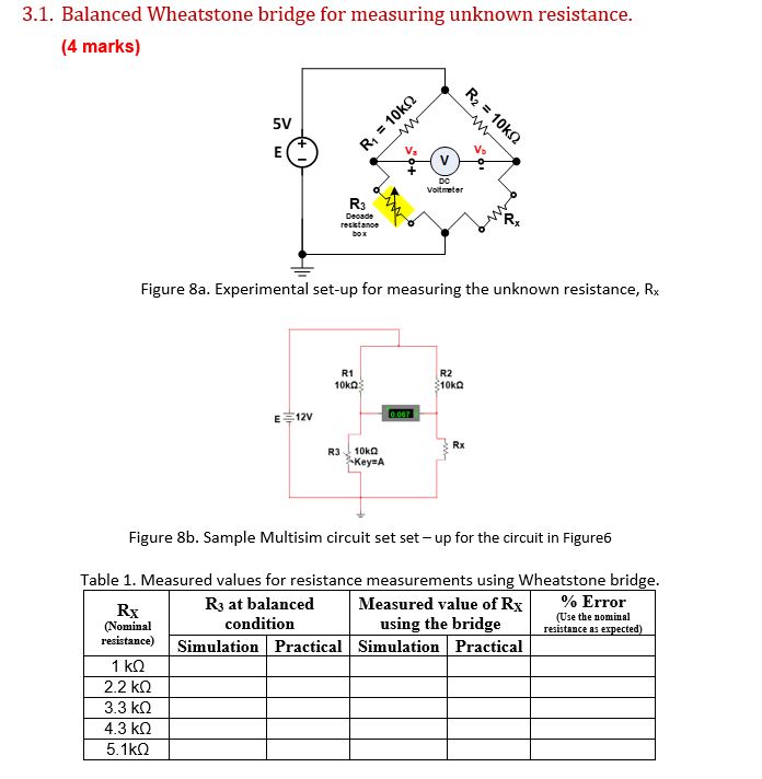 3 . 1 . Balanced Wheatstone bridge for measuring