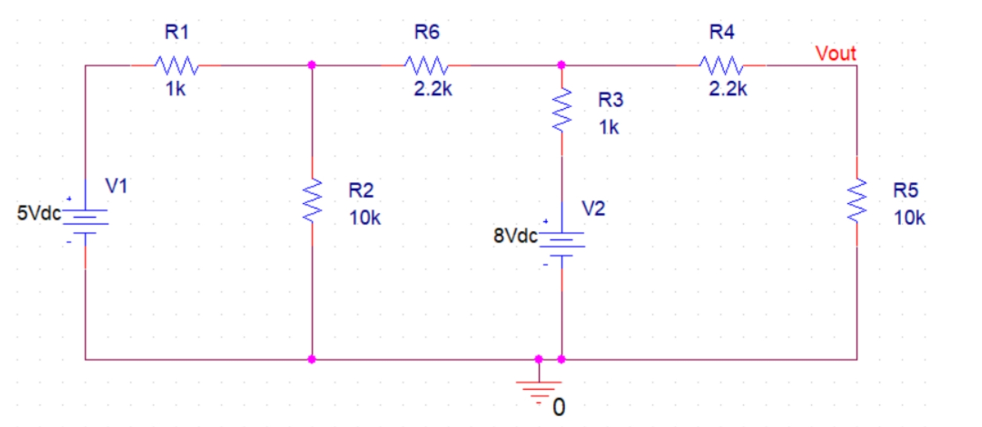Use superposition principle to find Vout. 5 Vdc R