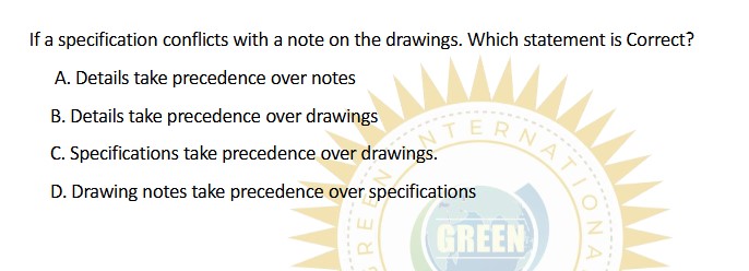 If a specification conflicts with a note on the